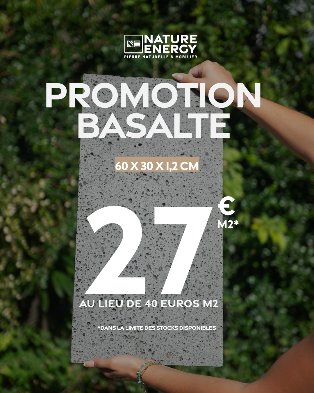 PROMOTION 📣
Pendant tout le mois du juillet, le basalt 60x30x1.2 cm est à 27€ m2 au lieu de 40€ m2.
Issue des entrailles volcaniques, elle séduit par son caractère brut, sa teinte profonde et sa robustesse incomparable. Elle peut être utilisée comme revêtement de sol intérieur ou extérieur.
👉🏽 Votre maCAZin vous accueille du lundi au samedi à La Possession au 42 rue Mahatma Gandhi à La Possession, du lundi au vendredi de 8h à 16h et le samedi de 9h à 12h30.
📩 contact@nature-energy.re
☎️ 0262 41 08 42 - 0693 11 14 74
#natureenergy #parement #basalt #pierrenaturelle974