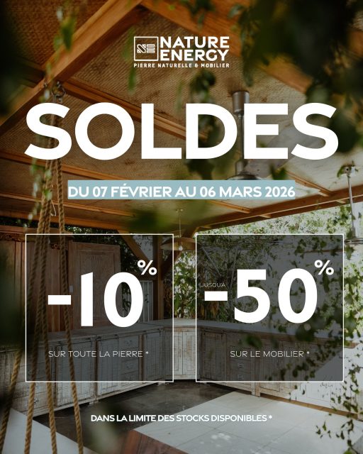 Du samedi 7 février au vendredi 6 mars, profitez des Soldes et petits prix chez Nature Energy 🖤📣

Vous ne rêvez pas, vous avez bien -10% sur toute la pierre naturelle et jusqu'a -50% sur le mobilier. 🤩

👉🏽 Votre maCAZin vous accueille du lundi (de 8h à 17h) au samedi (de 9h à 16h), au 42 rue Mahatma Gandhi, à La Possession.

👉🏽 Impossible de passer en magasin ?
Réservez votre coup de cœur à distance et profitez de nos offres même sans vous déplacer.

𝐷𝑎𝑛𝑠 𝑙𝑎 𝑙𝑖𝑚𝑖𝑡𝑒 𝑑𝑒𝑠 𝑠𝑡𝑜𝑐𝑘𝑠 𝑑𝑖𝑠𝑝𝑜𝑛𝑖𝑏𝑙𝑒𝑠 ⏳

#NatureEnergy #MaCazin #MateriauxNaturels #BonPlanRéunion #DesignNaturel #Authenticite #MateriauxBruts